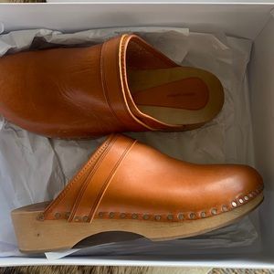 Isabel Marant Leather and Wood Clogs Brown Size 38